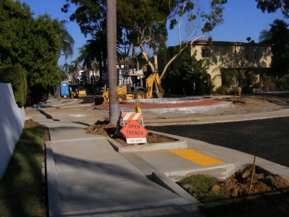 Constructing a new traffic circle, Vista at Park