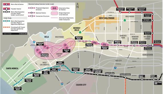 Metro's leaning towards a Westside Subway to the V.A. that doesn't include stops in West Hollywood.