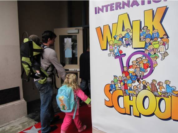 Yesterday was Walk to School Day. Photo from Glendale: