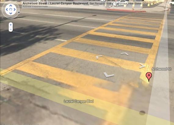 The crosswalk at via Google Maps