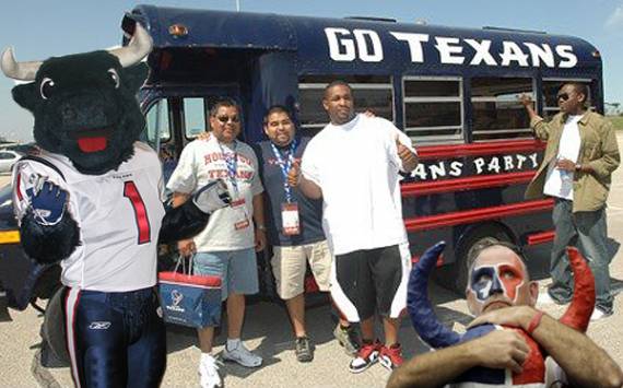 When the Texans come to town, these people will need a place to park their bus.  And probably some green space for their bull to graze.  Photo:##http://torotimes.com/2009/11/03/ten-tips-for-jumping-on-the-houston-texans-bandwagon/##Toro Times##