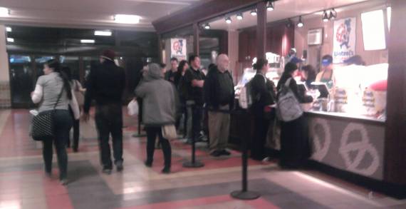 A line around the block for Wetzel's Pretzels.  Photo: Joe Linton