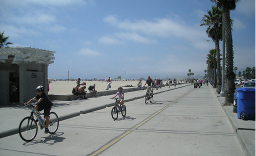 Cruising down the Venice Beach Bike Path.  Photo:##http://www.flickr.com/photos/peggyarcher/4838188860/##Peggy Archer/Flickr##