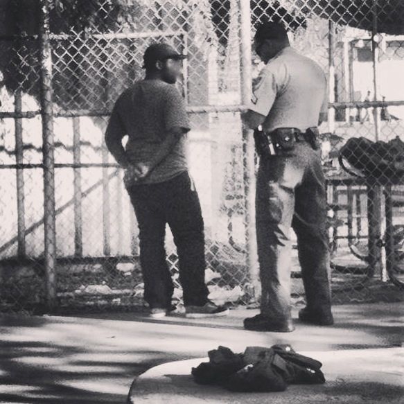 A young man is separated from his friends and questioned by Public Safety for skateboarding near USC. (photo courtesy of the young man in question)