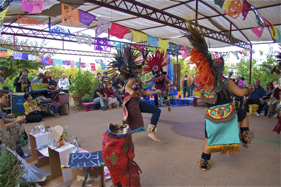 Dancers participate in a celebration of culture and healing at Proyecto Jardin. Sahra Sulaiman/Streetsblog L.A.