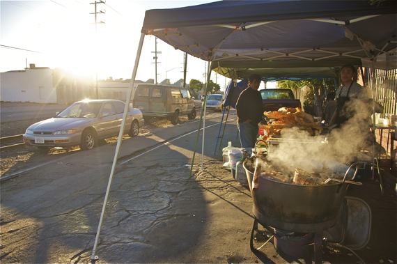 Daniel has worked at a stand along Slauson for three years. Sahra Sulaiman/LA Streetsblog