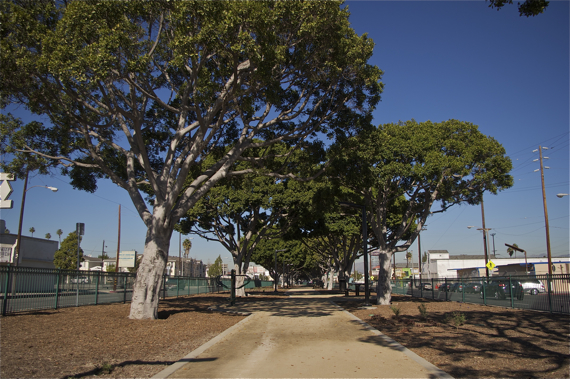 A mini-park wends its way down Vermont Ave. Sahra Sulaiman/LA Streetsblog