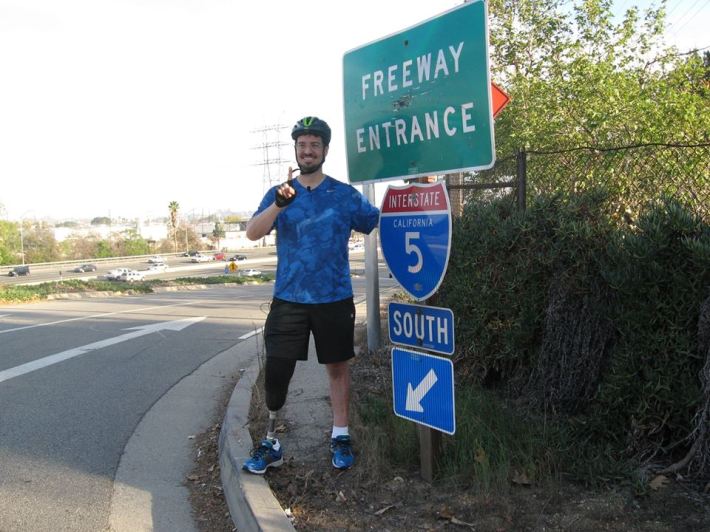 Damian (sic) Kevitt poses during yesterday's commemoration ride.