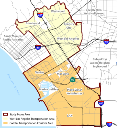 The Westside Mobility Plan study area.