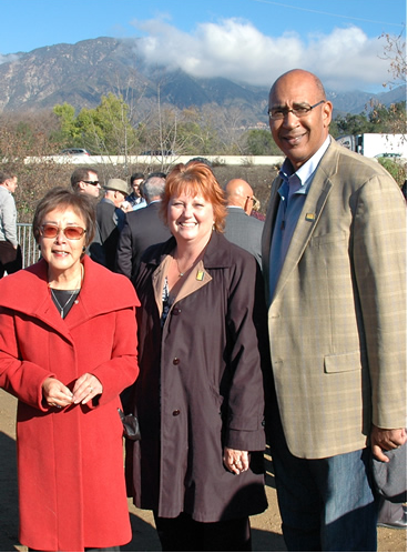 State Senator Carol Liu, Arcadia Mayor Mary Ann Lutz and Holden at the opening of the Gold Line Arcadia Overpass. Image: ##http://asmdc.org/members/a41/news-room/photo-album##Office of Chris Holden##