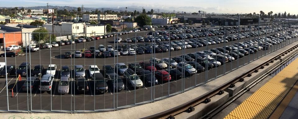 Metro's La Cienega Expo Line Station parking lot: 476 spaces, all free, all the time