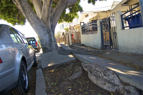 There are the abysmal sidewalks. Sahra Sulaiman/LA Streetsblog