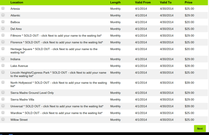 Most of the parking spaces that Metro sells by the month are "SOLD OUT" indicating that they are priced below market value. Screenshot at XXXX March 27 2014