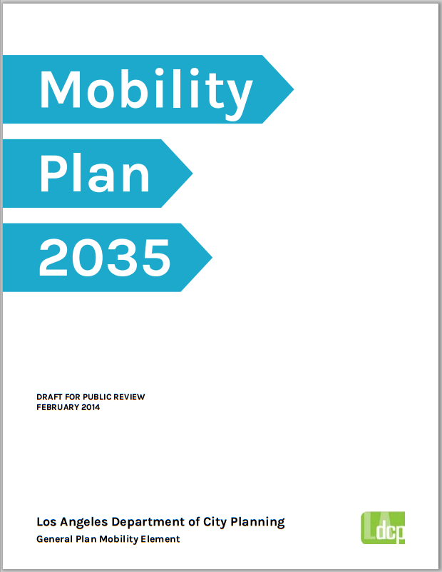 Cover of the City of Los Angeles draft Mobility Plan 2035