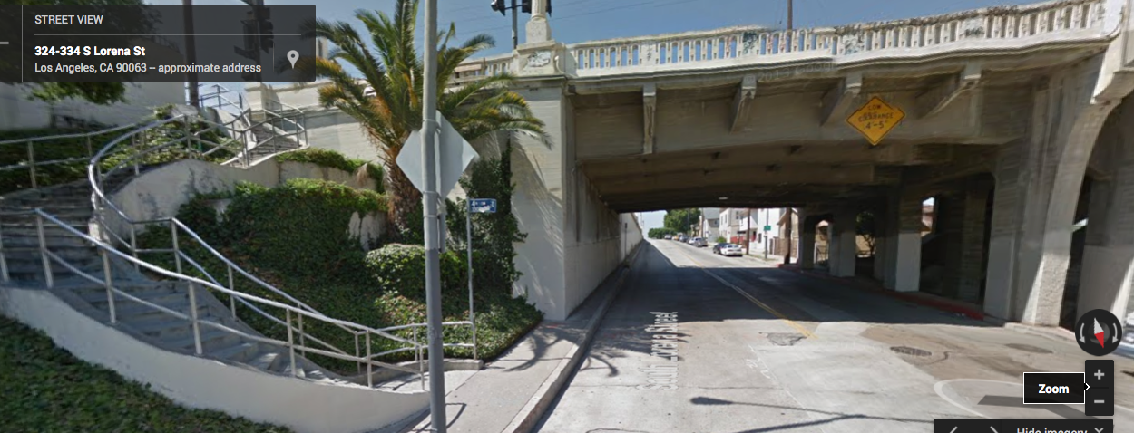 On the north side of 4th, a pedestrian could take the stairs and head underneath the bridge, but the sidewalk there is very narrow and there is still no way to cross to the west side once you make it under the underpass.