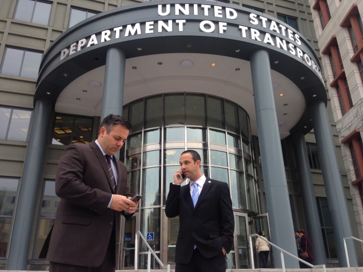 Buscaino and Englander between meetings in D.C. last month. Photo via CD 15/Office of Joe Buscaino