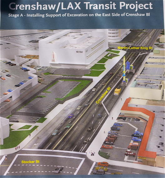The projected reconfigured section of Crenshaw. Sahra Sulaiman/LA Streetsblog