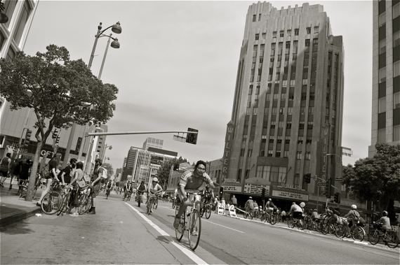 Rides at CicLAvia along Wilshire Blvd. (from last year. I took zero pictures this year). Sahra Sulaiman/LA Streetsblog