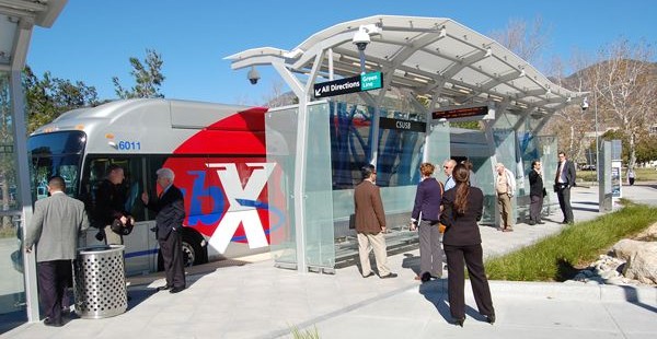 Omnitrans SBX BRT station. Image via Omnitrans