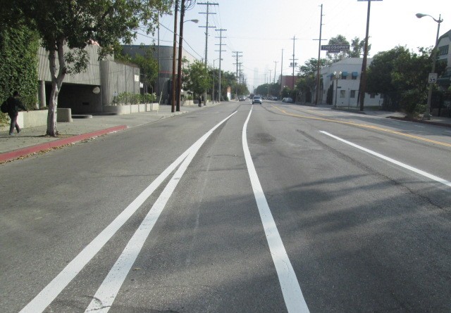 Another shot of the Grand Avenue bike lanes. Photo: Ryan Johnson