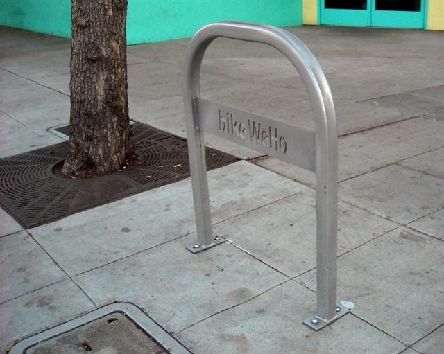 Bike rack on Santa Monica Blvd: Bike racks were installed in other parts of West Hollywood, but only one on La Brea. Thankfully, the Santa Monica & La Brea shopping center does have bike parking.