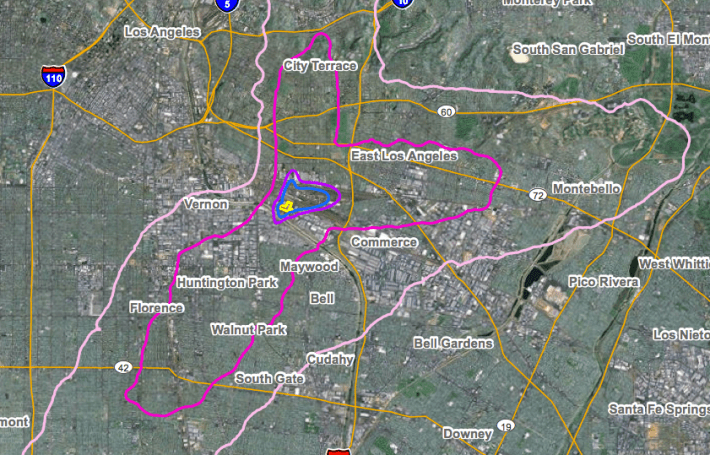 Exide's potential cancer footprint. Source: Health Risk Assessment from March 2013