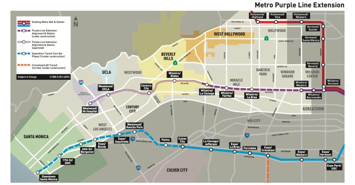 Today's announcement means that Angelenos should be able to ride the Wilshire Subway to La Cienega in 2023. Image: Metro website