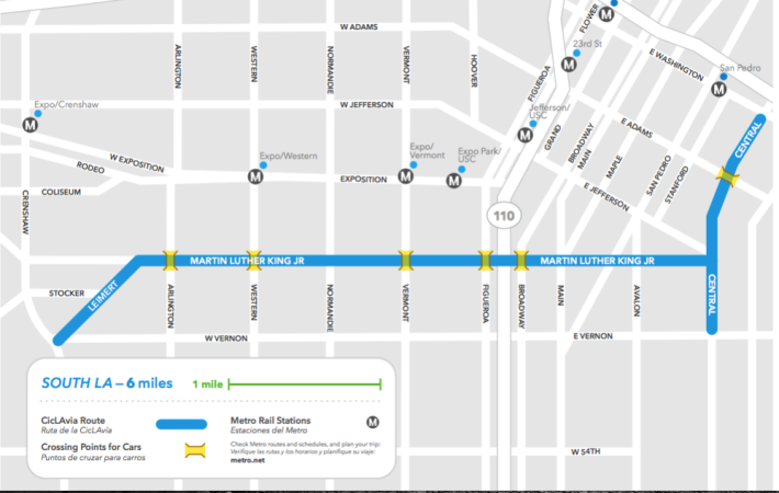The latest version of the South L.A. route runs largely along King Blvd. between Leimert Park Village and the Jazz District.