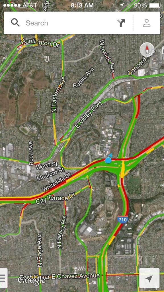 Congestion on the 110 busway as of 8:14am June 3rd 2014. The