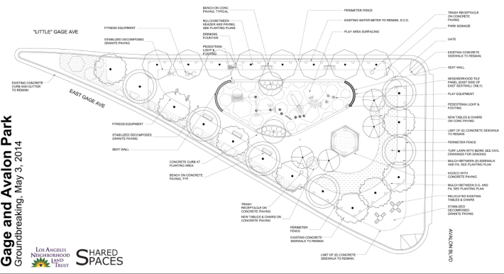 The plans for the new parklet at Avalon and Gage. Courtesy of the Neighborhood Land Trust.