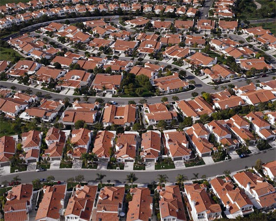 Under the previous CEQA regs, the transportation mitigation for a development such as this would have been sprawl-inducing road widenings. Image:##http://blog.archpaper.com/wordpress/archives/67469#.U-OVrI1dUs0##Arch Paper##