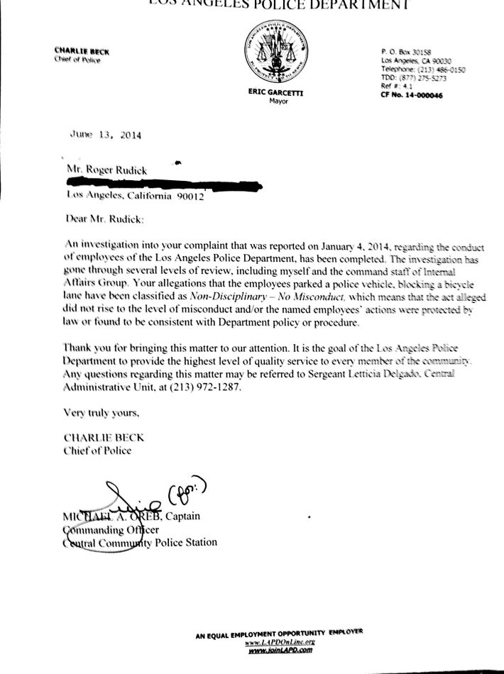 LAPD Beck letter 2 of 2