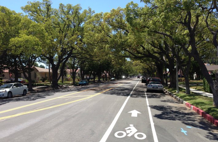 New bike lanes on Lakme Avenue in Wilmington.