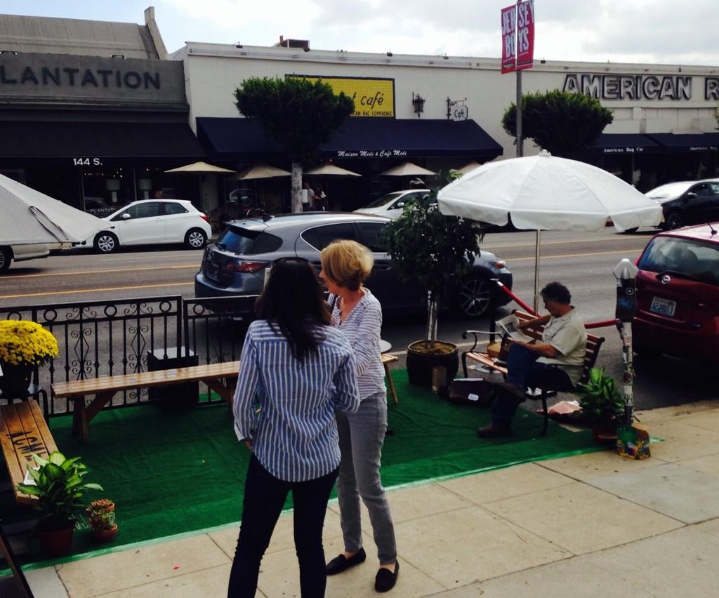Park(ing) Day right now at Sycamore Kitchen on La Brea. Photo via Twitter