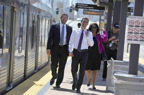 Eric Garcetti is a long-time believer in density built around transit. Photo:##http://endinggridlock.org/blog/congratulations-to-las-next-mayor-eric-garcetti##Angelenos Against Gridlock##