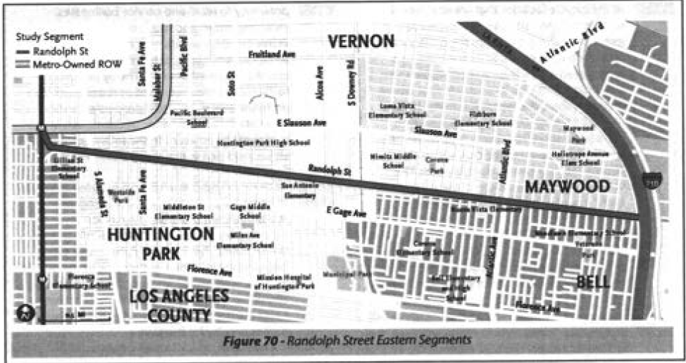 The Randolph St. option for the Eastern Segment would connect users with the river and Huntington Park and make use of a path already used for jogging/walking. (Feasibility Study)