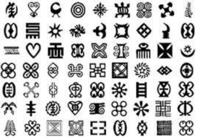 Adinkra symbols which will be used to populate the polka dots on the plaza.