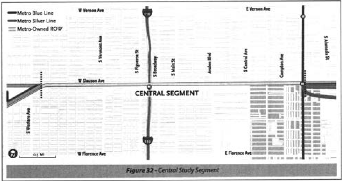 The path of the Central Segment of the ATC along Slauson Ave.