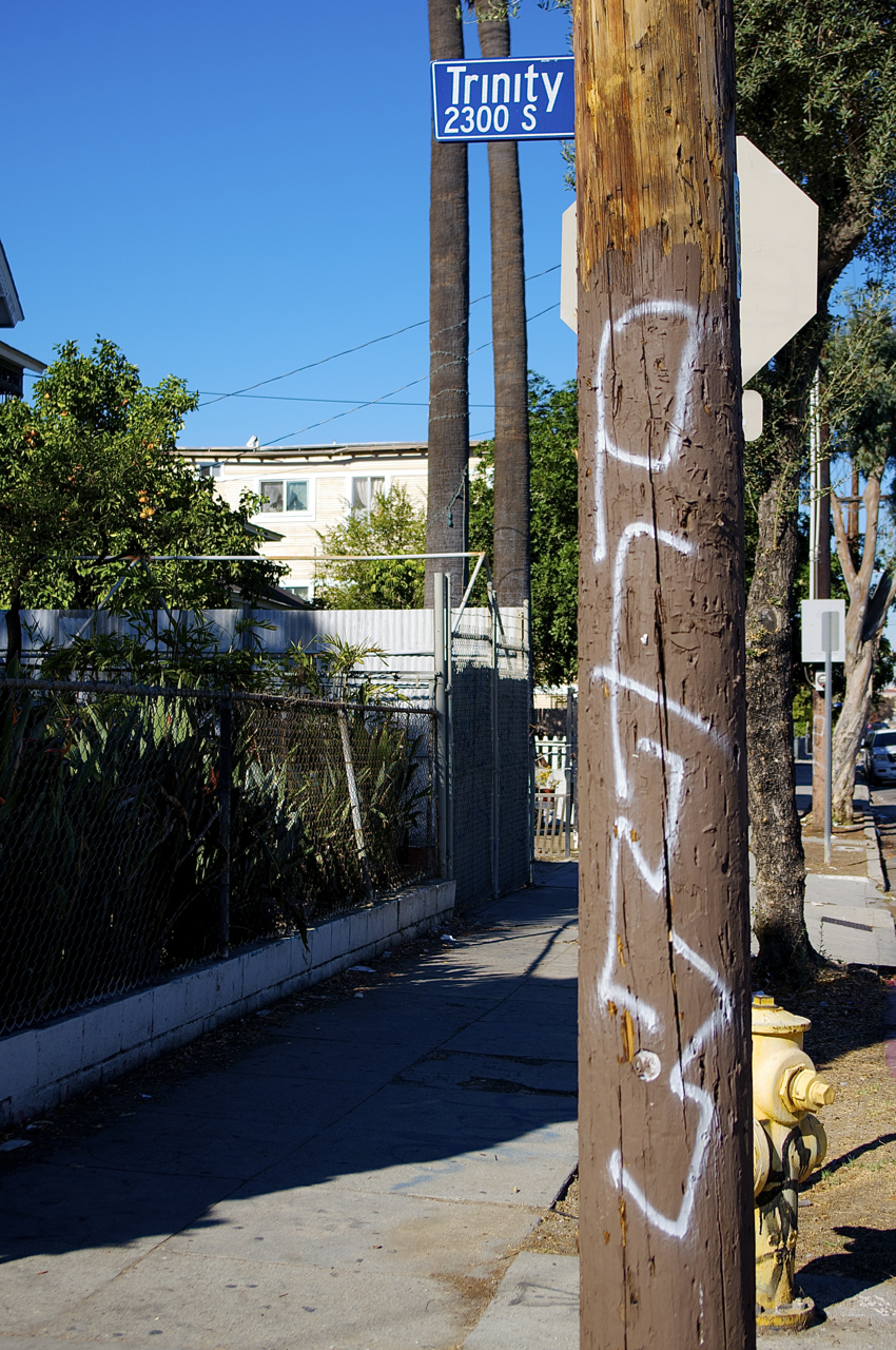 Poles read "PF23." Sahra Sulaiman/Streetsblog L.A.