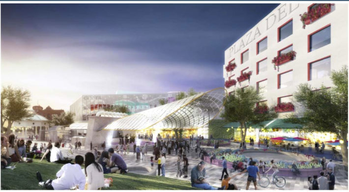 Recognize this place? Me, neither. But it's a rendering of the potential future of Mariachi Plaza. (Source: Metro)