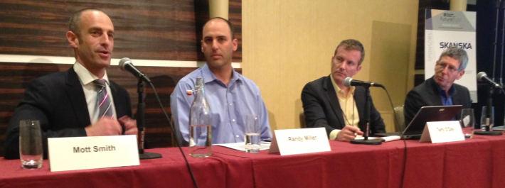 ULI FutureBuild 2015 panel on parking. Left to right: Mott Smith, Randy Miller, Terry O'Day, and John Given