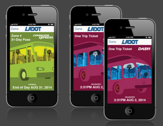 What LADOT's new LA Mobile App looks like. Image via GlobeSherpa
