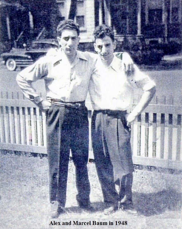 Alex Baum and his brother Marcel in 1949. Photo via family of Marcel Baum via werelate.org