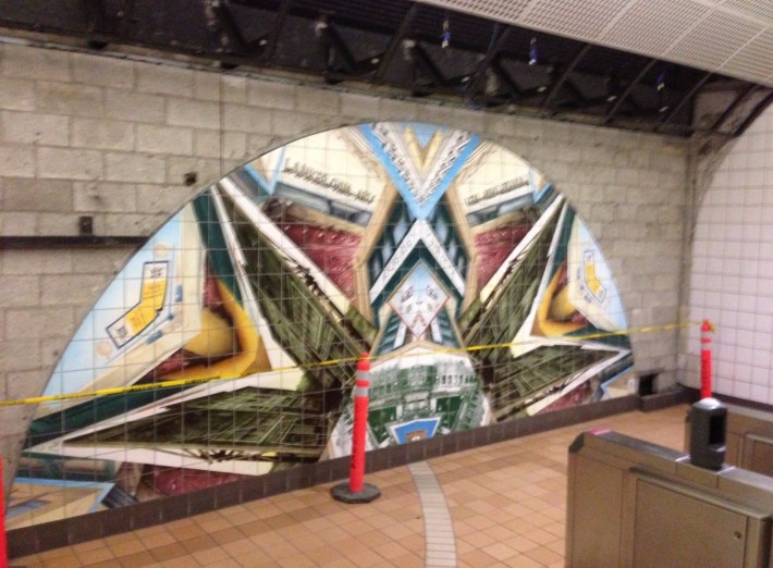 North Hollywood station mural ready for departure. Photo by Joe Linton/Streetsblog L.A.