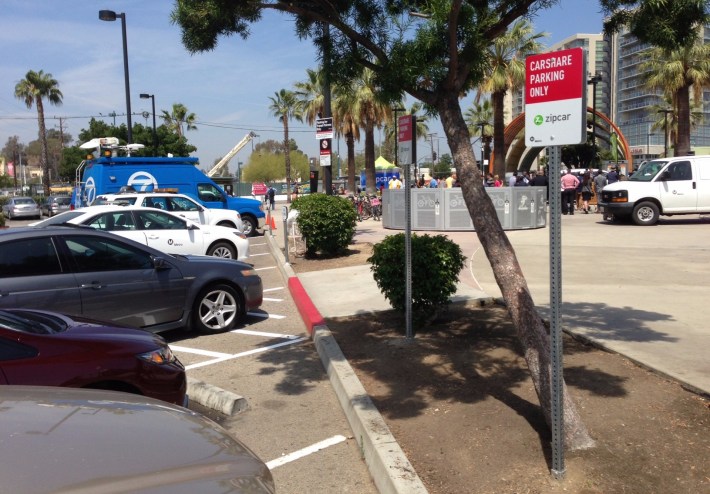 Zipcar spaces at North Hollywood Red Line Station parking lot