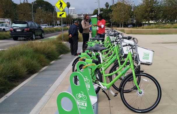 The city of Santa Monica's bike-share system "Breeze" is expected to go live this fall.