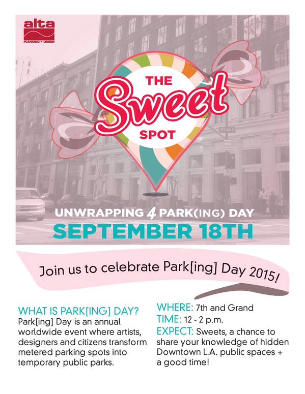 Alta Planning hosts The Sweet Spot Park(ing) Day parklet in downtown Los Angeles