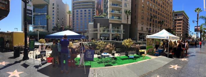 Hollywood Park(ing) Day parklet. Photo via Great Streets