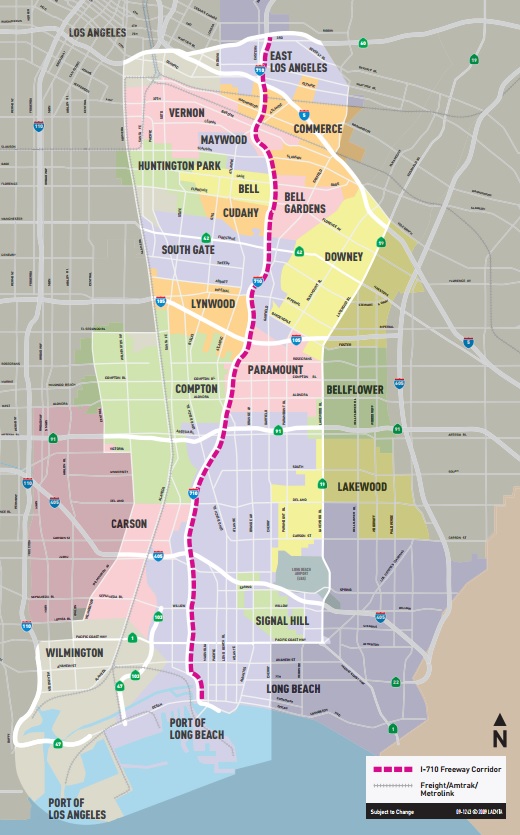 710 Freeway South study area. Map via Metro.