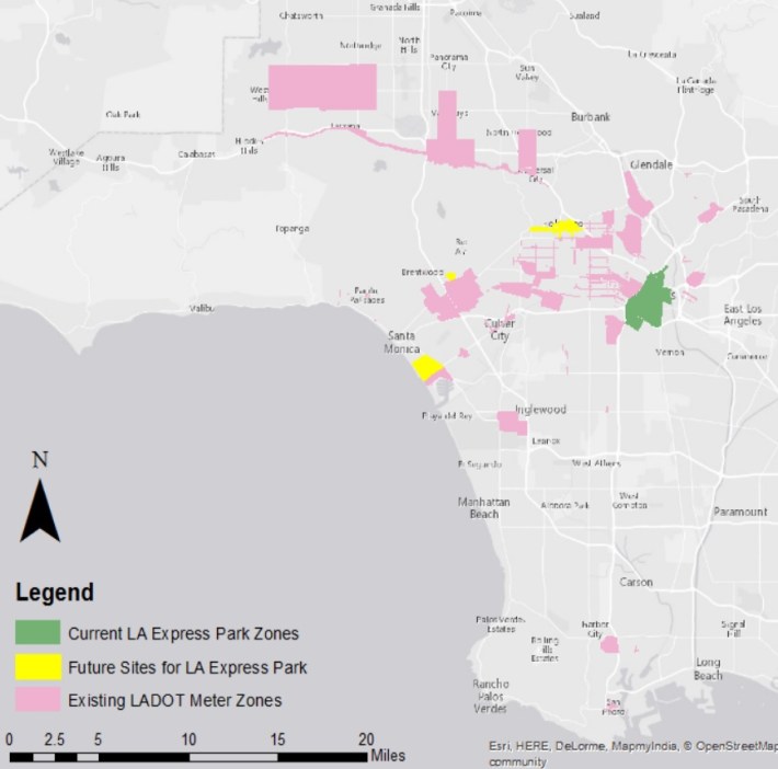 Map of parking meter districts in the city of Los Angeles. Image via Working Group report